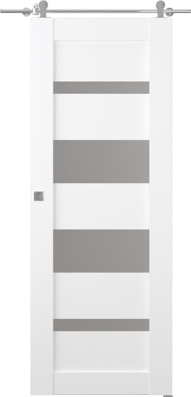 MIRELLA VETRO BIANCO NOBLE DOUBLE BARN BELLDINNI MODERN INTERIOR DOOR - 1