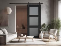 AVON 3 LITE VETRO BLACK MATTE BARN BELLDINNI MODERN INTERIOR DOOR - 2
