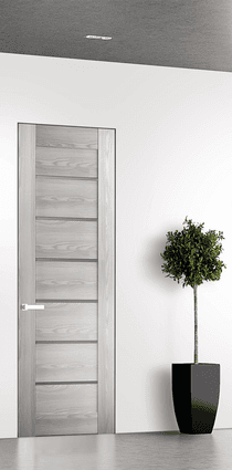 AVON 07-02 VETRO RIBEIRA ASH DOUBLE INVISIBLE METAL FRAME BELLDINNI MODERN INTERIOR DOOR - 1