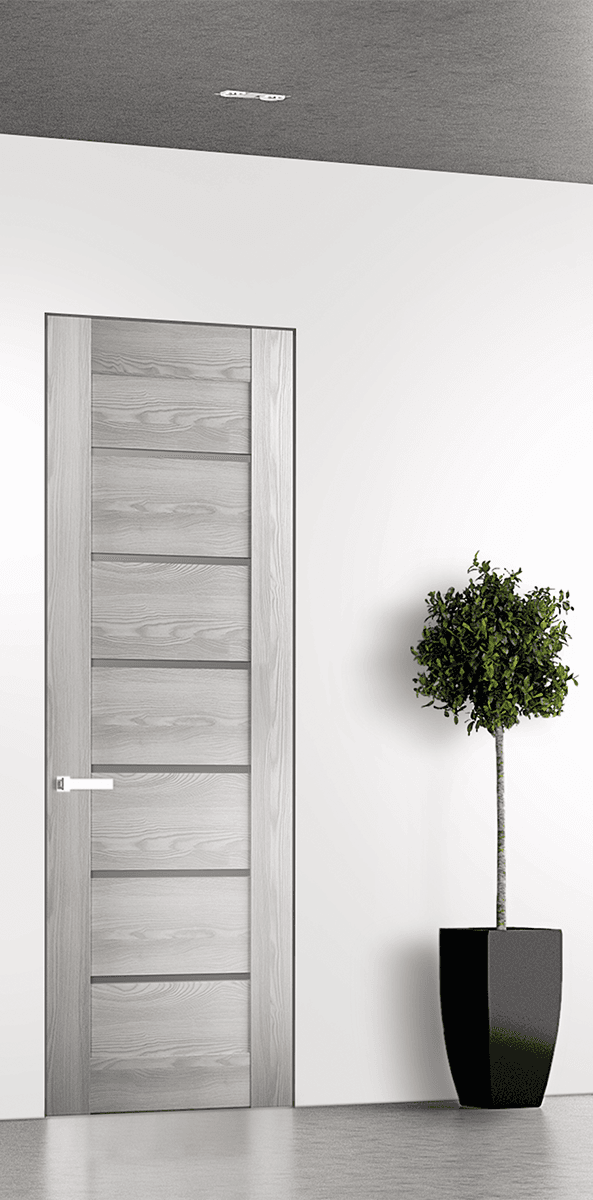 AVON 07-02 VETRO RIBEIRA ASH DOUBLE INVISIBLE METAL FRAME BELLDINNI MODERN INTERIOR DOOR - 1