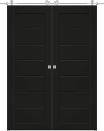 ALDA BLACK MATTE DOUBLE BARN BELLDINNI MODERN INTERIOR DOOR - 1