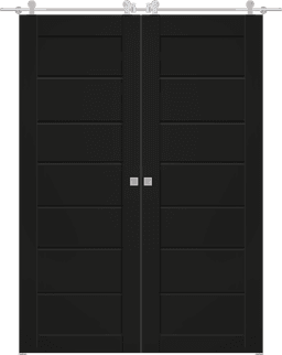 ALDA BLACK MATTE DOUBLE BARN BELLDINNI MODERN INTERIOR DOOR - 1