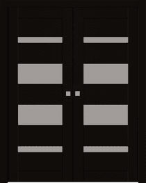 MIRELLA VETRO BLACK MATTE DOUBLE POCKET BELLDINNI MODERN INTERIOR DOOR - 1