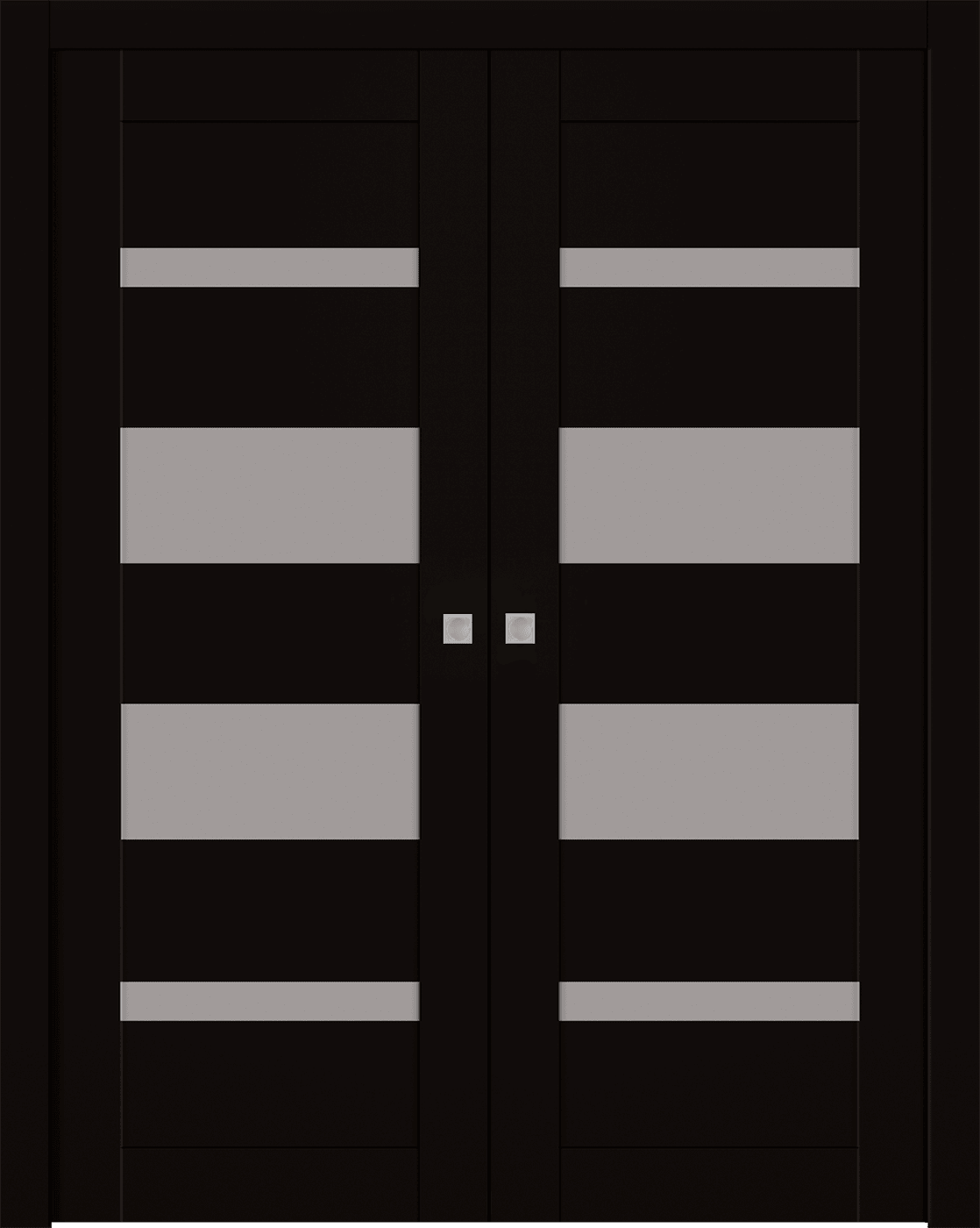 MIRELLA VETRO BLACK MATTE DOUBLE POCKET BELLDINNI MODERN INTERIOR DOOR - 1