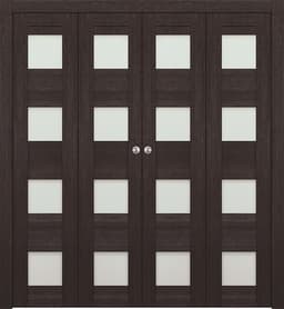 AVON 07-08 VETRO VERALINGA OAK DOUBLE BI-FOLD DOORS BELLDINNI MODERN INTERIOR DOOR - 1