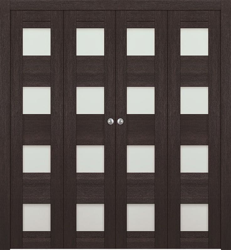 AVON 07-08 VETRO VERALINGA OAK DOUBLE BI-FOLD DOORS BELLDINNI MODERN INTERIOR DOOR - 1