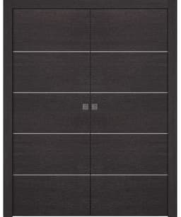 AVANTI 4H BLACK APRICOT DOUBLE POCKET BELLDINNI MODERN INTERIOR DOOR - 1