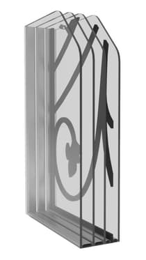 Single wrought iron modern exterior door Iron 1633 - 11