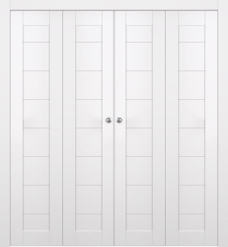 ERMI SNOW WHITE DOUBLE BI-FOLD BELLDINNI MODERN INTERIOR DOOR - 1