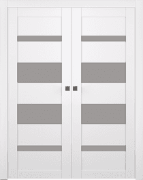 MIRELLA VETRO SNOW WHITE DOUBLE POCKET BELLDINNI MODERN INTERIOR DOOR - 7