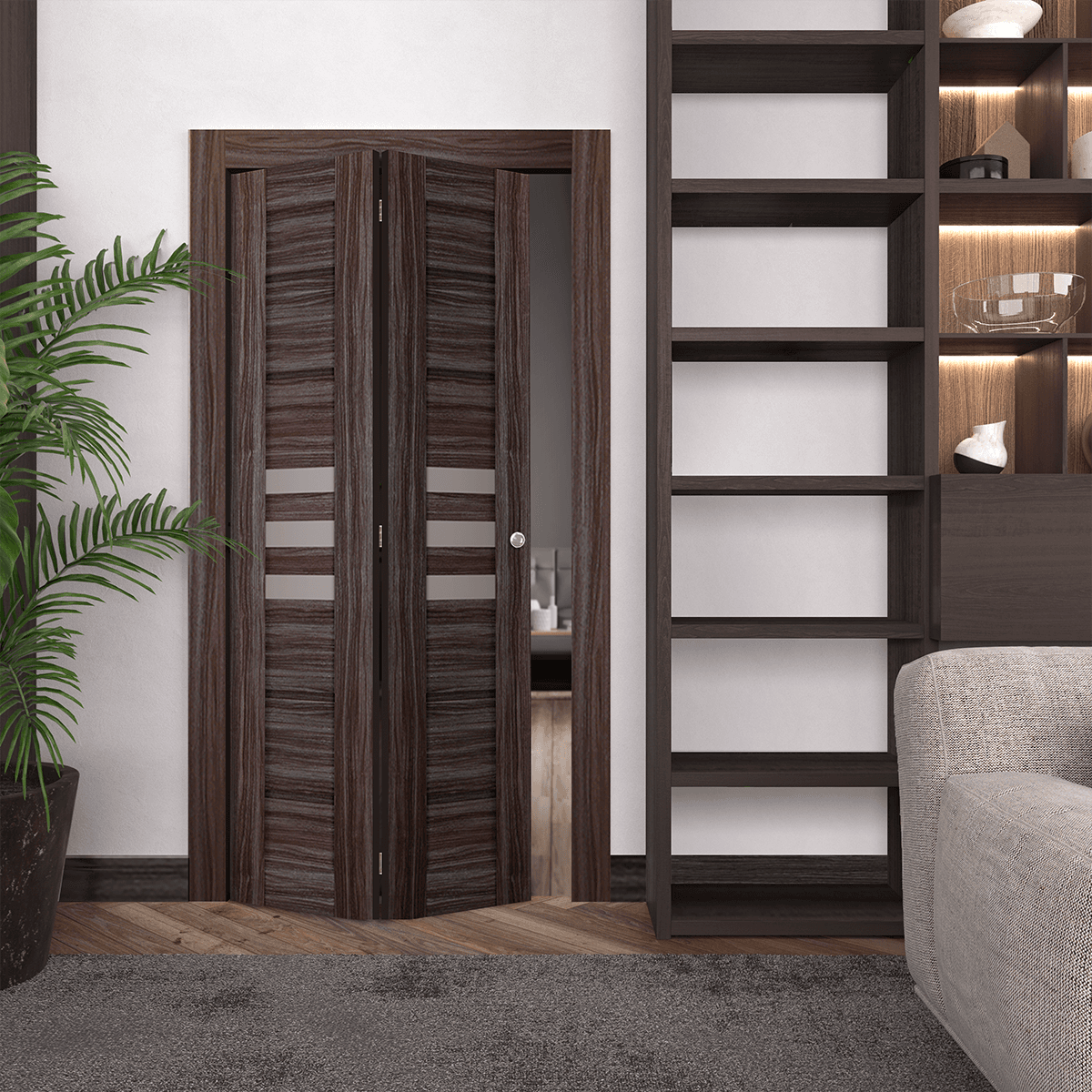 DOME VETRO GRAY OAK BI-FOLD BELLDINNI MODERN INTERIOR DOOR - 2