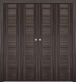 ALDA GRAY OAK DOUBLE BI-FOLD BELLDINNI MODERN INTERIOR DOOR - 1