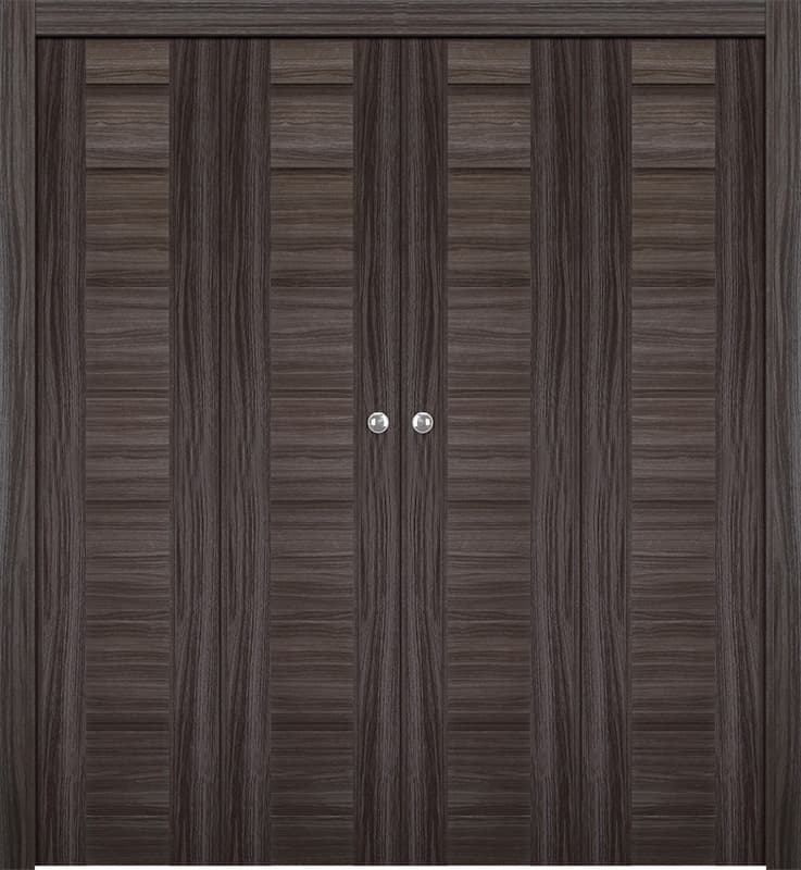 ALDA GRAY OAK DOUBLE BI-FOLD BELLDINNI MODERN INTERIOR DOOR - 1