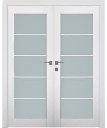 SMART PRO 5 LITE VETRO POLAR WHITE DOUBLE BELLDINNI MODERN INTERIOR DOOR - 1