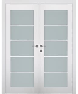 SMART PRO 5 LITE VETRO POLAR WHITE DOUBLE BELLDINNI MODERN INTERIOR DOOR - 1