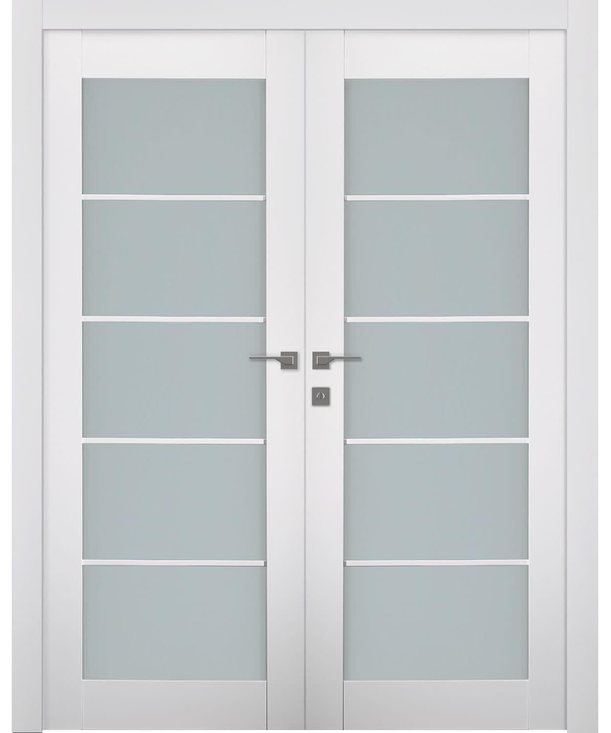 SMART PRO 5 LITE VETRO POLAR WHITE DOUBLE BELLDINNI MODERN INTERIOR DOOR - 1