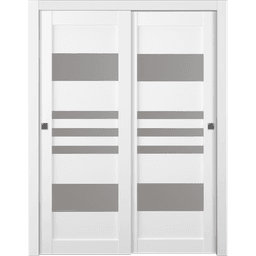 LETI VETRO BIANCO NOBLE BYPASS BELLDINNI MODERN INTERIOR DOOR - 1