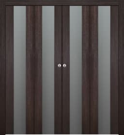 AVON 202 VETRO VERALINGA OAK DOUBLE BI-FOLD BELLDINNI MODERN INTERIOR DOOR - 1