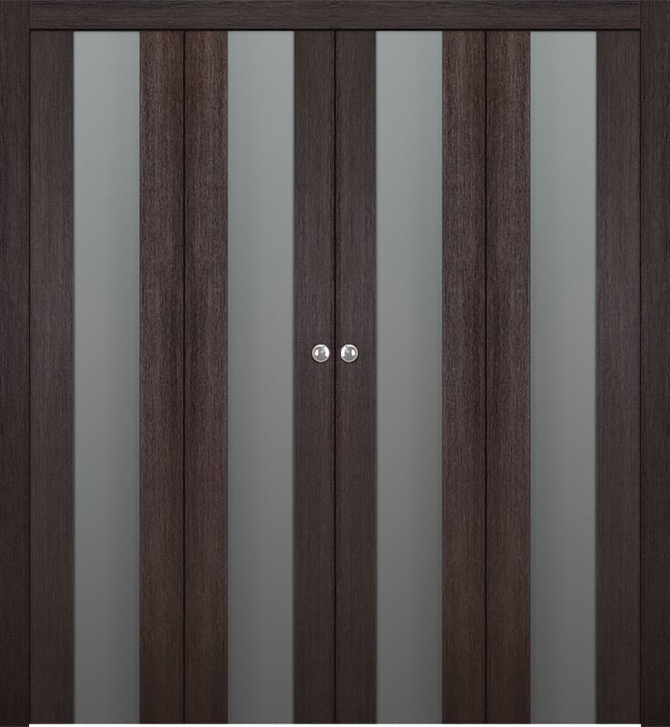 AVON 202 VETRO VERALINGA OAK DOUBLE BI-FOLD BELLDINNI MODERN INTERIOR DOOR - 1