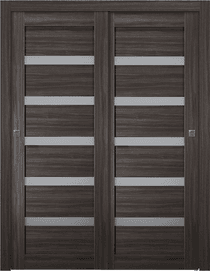 LEORA VETRO GRAY OAK BYPASS BELLDINNI MODERN INTERIOR DOOR - 1