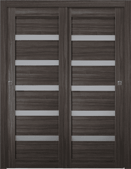 LEORA VETRO GRAY OAK BYPASS BELLDINNI MODERN INTERIOR DOOR - 1