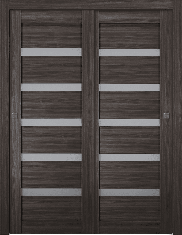 LEORA VETRO GRAY OAK BYPASS BELLDINNI MODERN INTERIOR DOOR - 1