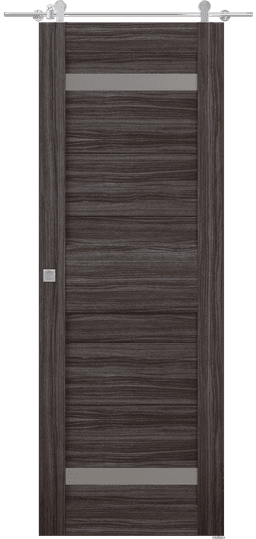 IMMA VETRO GRAY OAK DOUBLE BARN BELLDINNI MODERN INTERIOR DOOR - 1