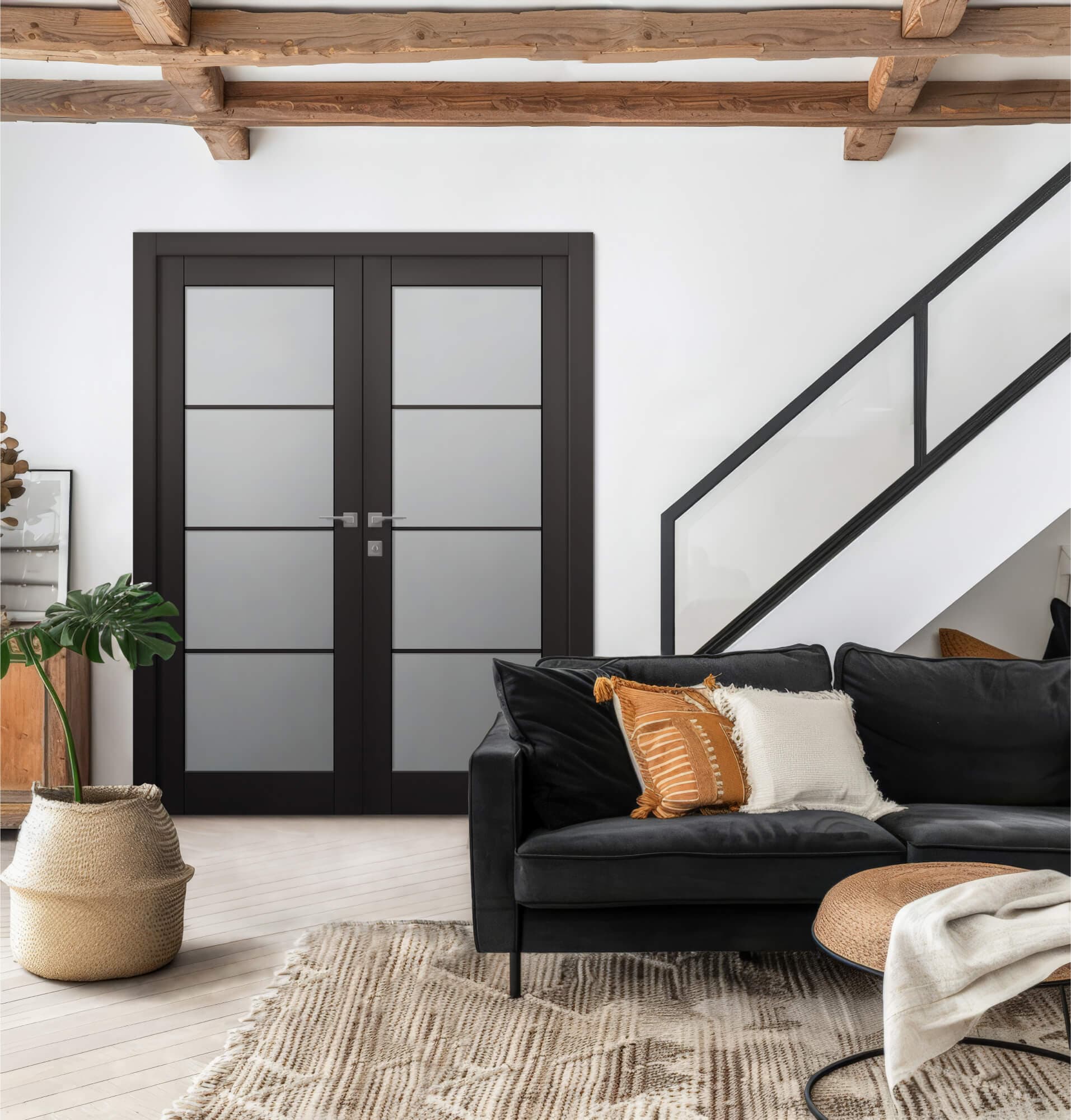 AVON 4 LITE VETRO BLACK MATTE CLOSET BELLDINNI MODERN INTERIOR DOOR - 2