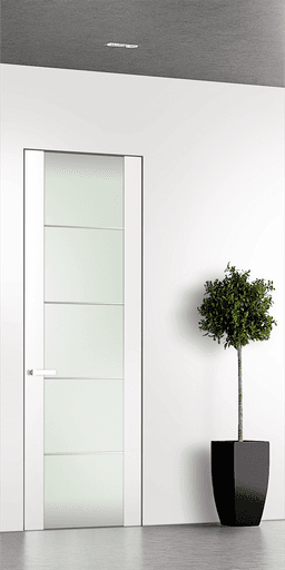 SMART PRO H3G 4H VETRO POLAR WHITE INVISIBLE METAL FRAME BELLDINNI MODERN INTERIOR DOOR - 1
