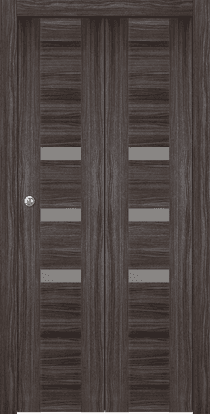 RITA VETRO GRAY OAK BI-FOLD BELLDINNI MODERN INTERIOR DOOR - 1