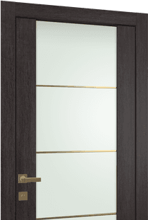 AVON 202 4H GOLD STRIPS VETRO VERALINGA OAK INVISIBLE METAL FRAME BELLDINNI MODERN INTERIOR DOOR - 2