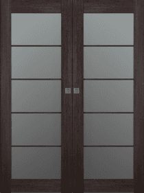 AVON 5 LITE VETRO VERALINGA OAK DOUBLE MAGIC BELLDINNI MODERN INTERIOR DOOR - 1