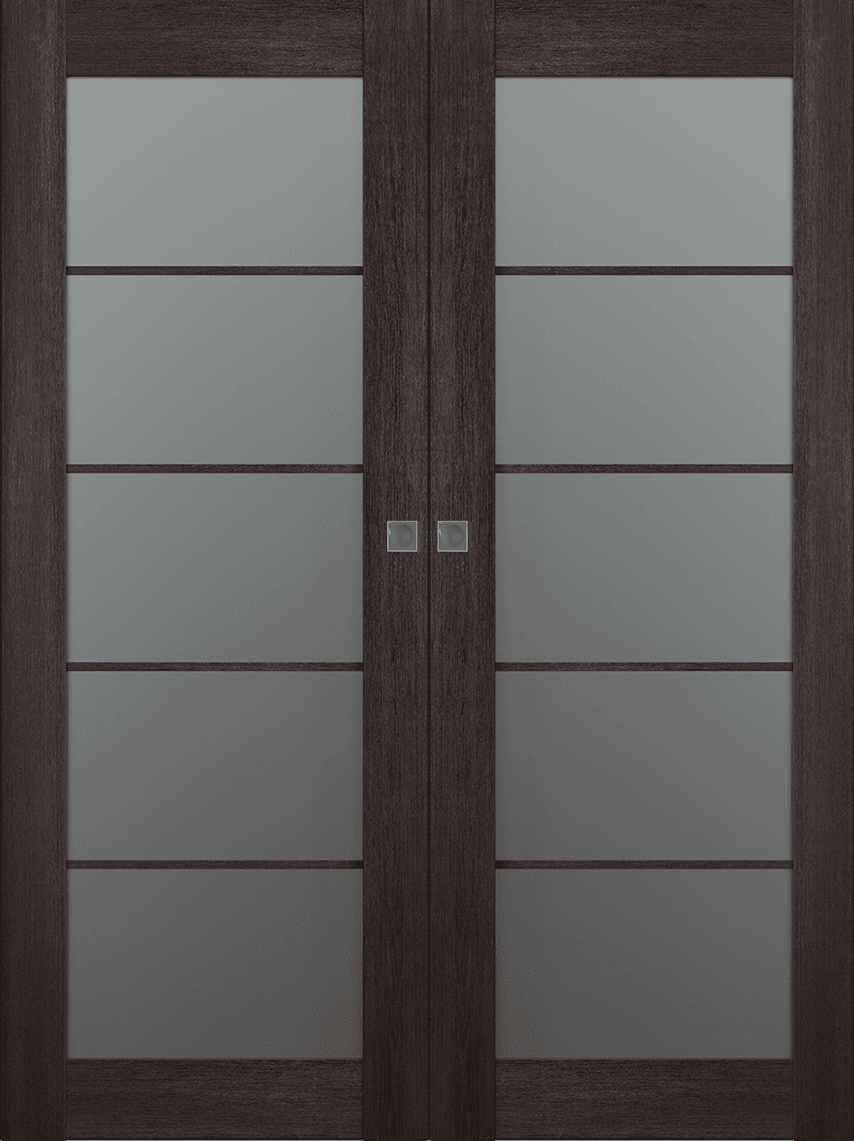 AVON 5 LITE VETRO VERALINGA OAK DOUBLE MAGIC BELLDINNI MODERN INTERIOR DOOR - 1