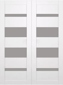 MIRELLA VETRO SNOW WHITE DOUBLE BI-FOLD BELLDINNI MODERN INTERIOR DOOR - 2