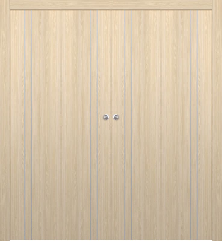 OPTIMA 2V LOIRE ASH DOUBLE BI-FOLD DOORS BELLDINNI MODERN INTERIOR DOOR - 1