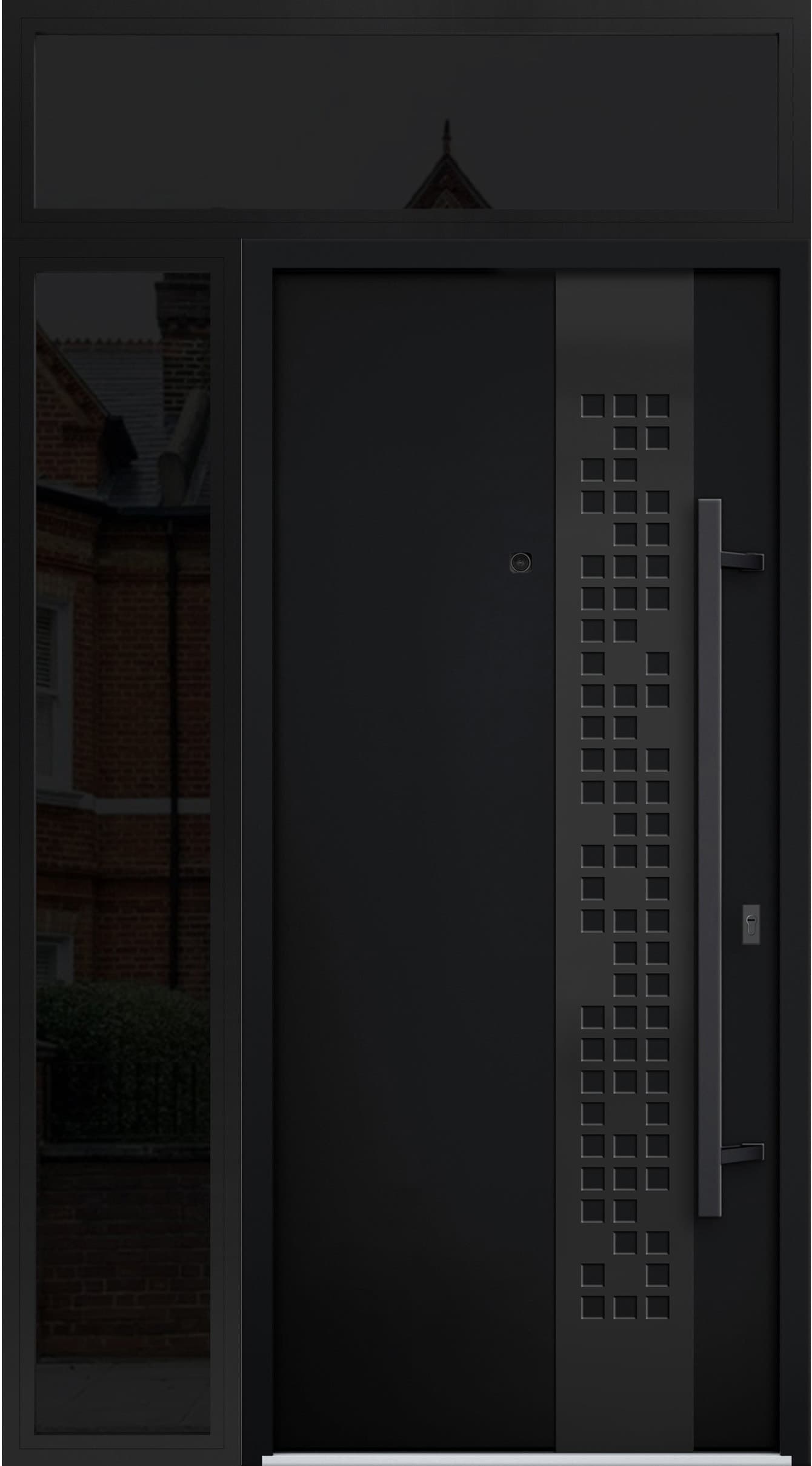 Single Modern Steel Exterior Door Deux 6078 8ft - 5