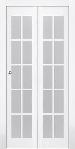 PALLADIO 10 LITE VETRO BIANCO NOBLE BI-FOLD BELLDINNI MODERN INTERIOR DOOR - 3