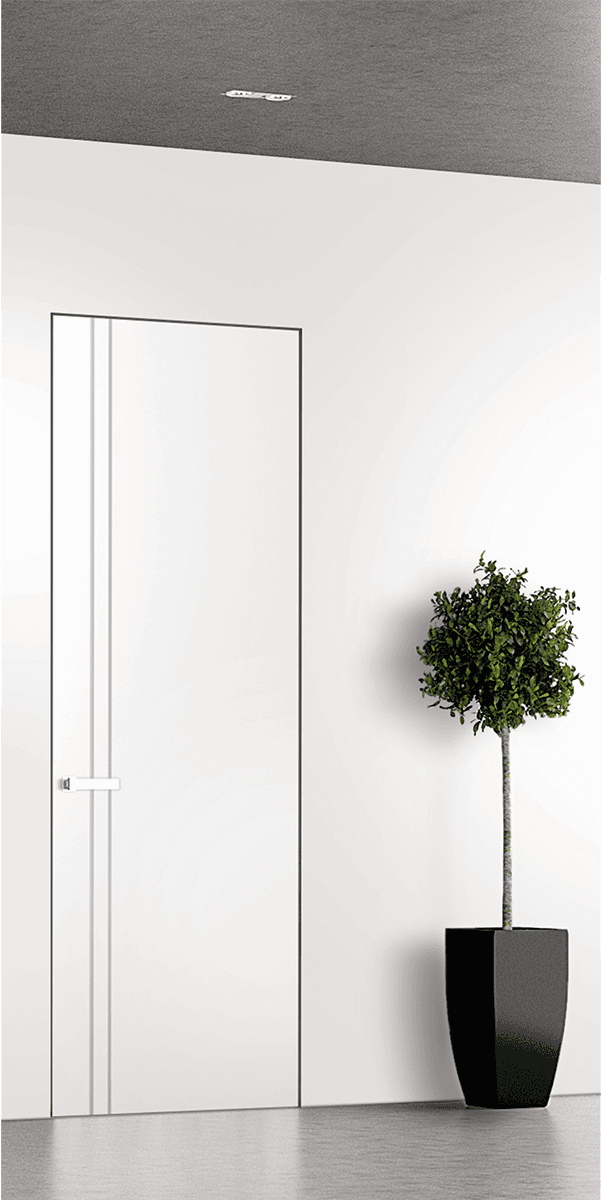 SMART PRO 2V POLAR WHITE DOUBLE INVISIBLE METAL FRAME BELLDINNI MODERN INTERIOR DOOR - 1
