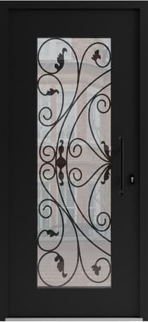 Single wrought iron modern exterior door Iron 1633 - 1