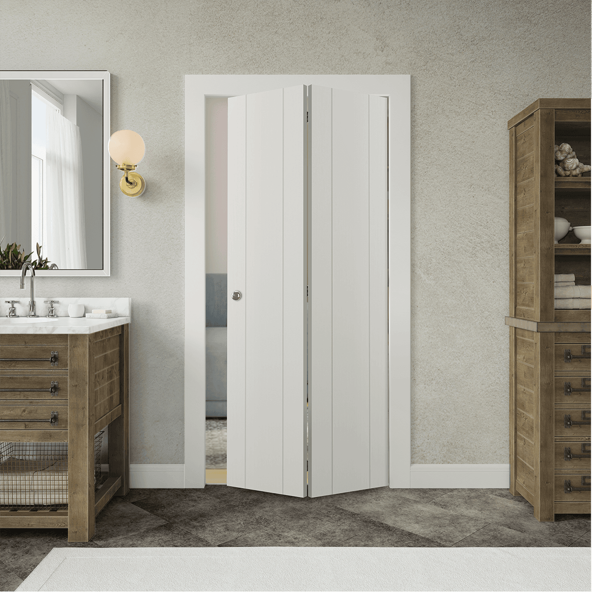 PALLADIO 2U BIANCO NOBLE BI-FOLD BELLDINNI MODERN INTERIOR DOOR - 2