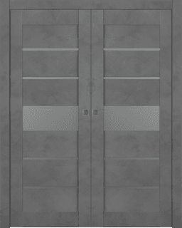 AVON 07-06 VETRO DARK URBAN DOUBLE POCKET BELLDINNI MODERN INTERIOR DOOR - 1