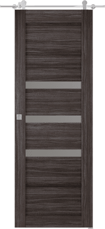 RITA VETRO GRAY OAK DOUBLE BARN BELLDINNI MODERN INTERIOR DOOR - 1