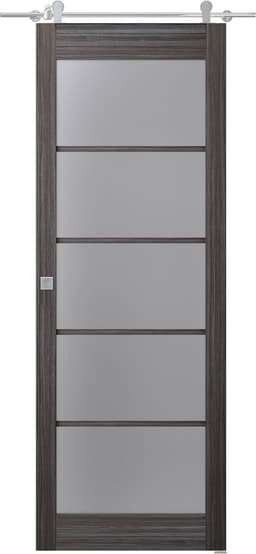 PALLADIO 5 LITE VETRO GRAY OAK BARN BELLDINNI MODERN INTERIOR DOOR - 1