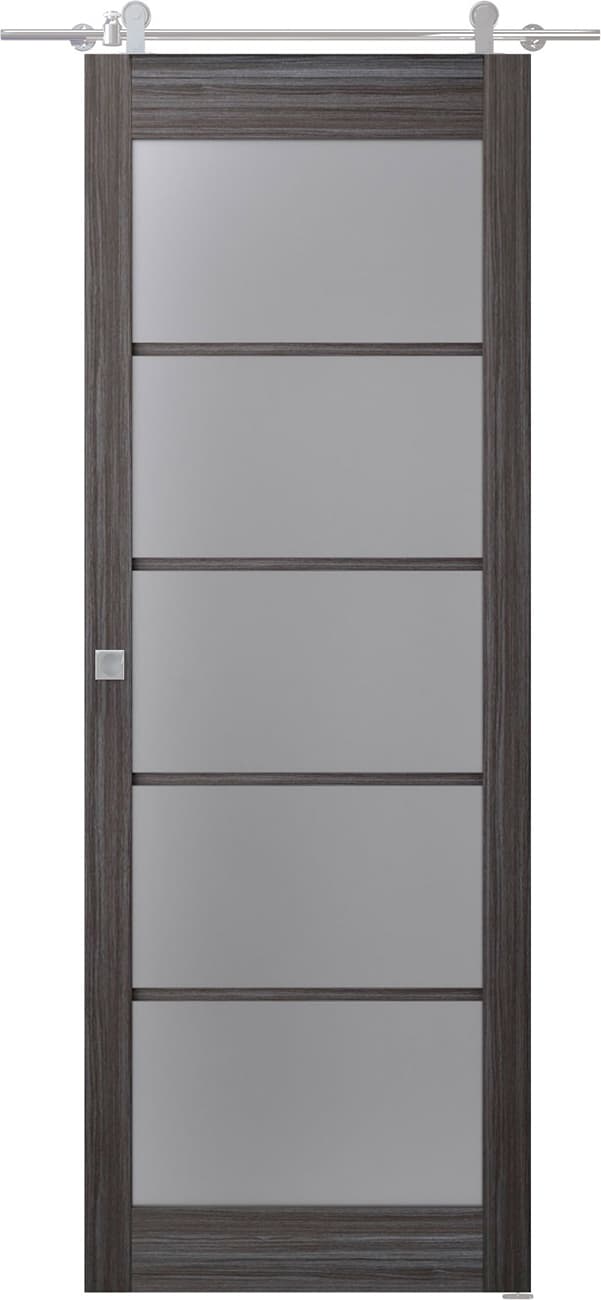 PALLADIO 5 LITE VETRO GRAY OAK BARN BELLDINNI MODERN INTERIOR DOOR - 1