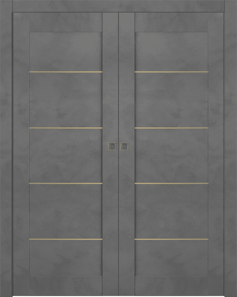 AVON 07 4H GOLD DARK URBAN DOUBLE POCKET BELLDINNI MODERN INTERIOR DOOR - 1