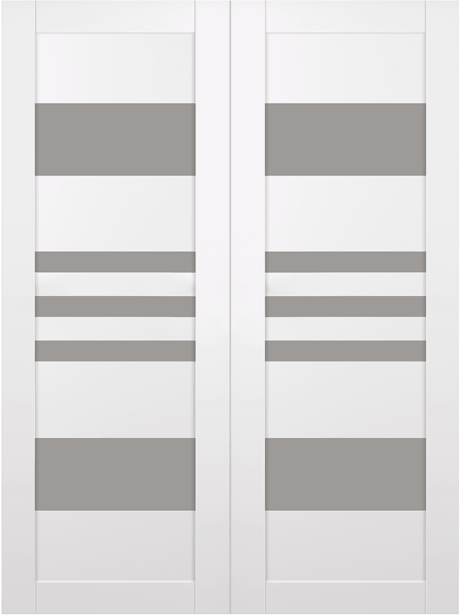 LETI VETRO SNOW WHITE DOUBLE BARN BELLDINNI MODERN INTERIOR DOOR - 2