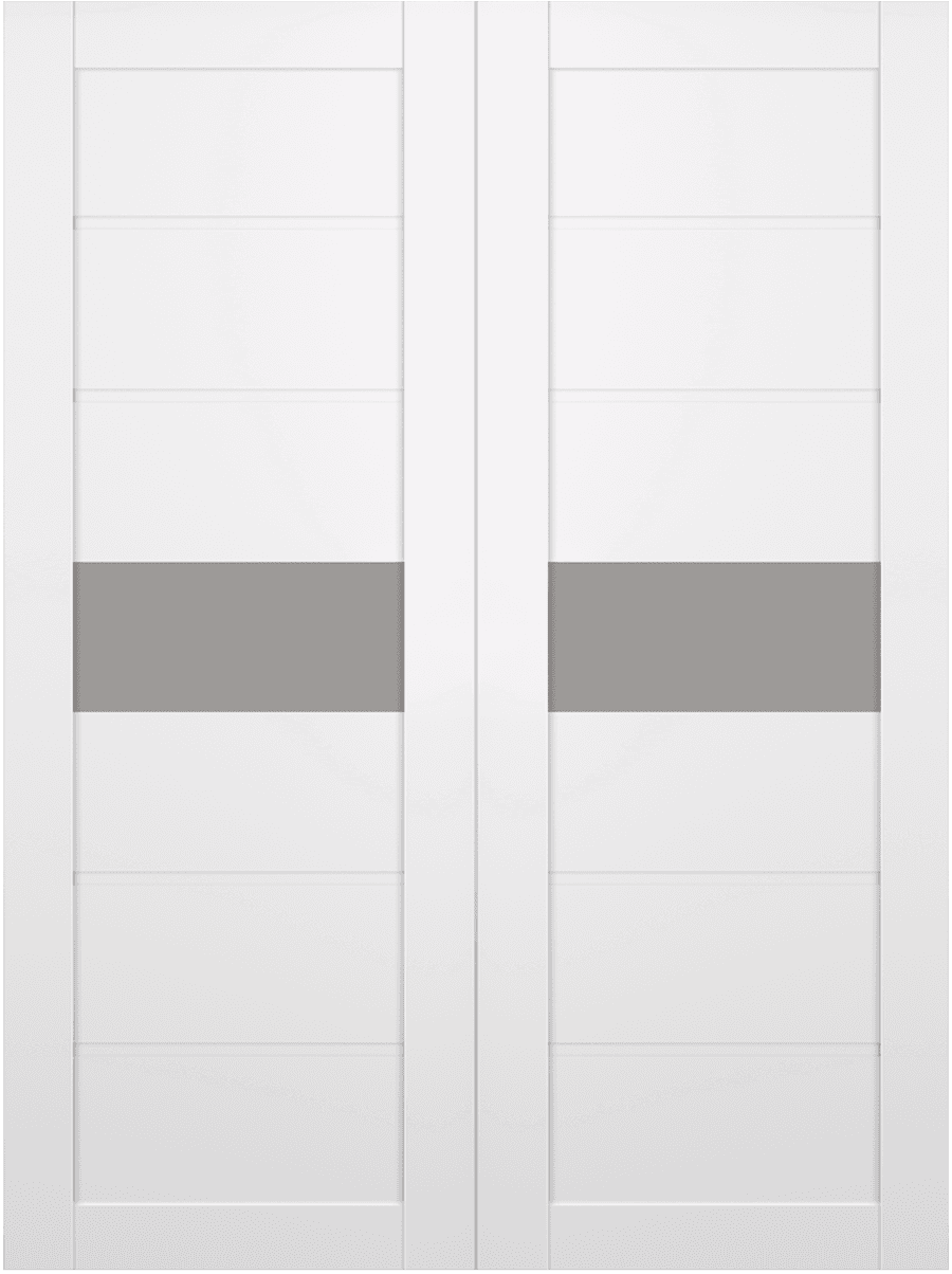 EDNA VETRO SNOW WHITE DOUBLE BARN BELLDINNI MODERN INTERIOR DOOR - 2