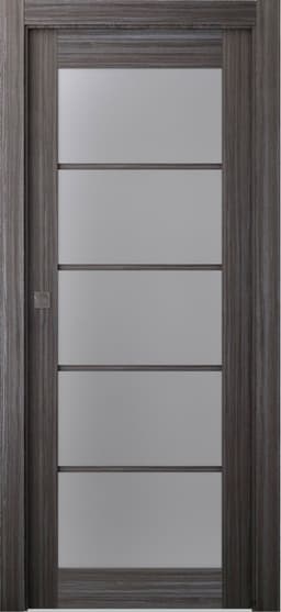 PALLADIO 5 LITE VETRO GRAY OAK POCKET BELLDINNI MODERN INTERIOR DOOR - 1
