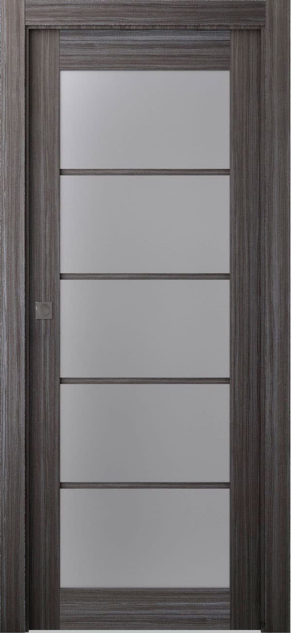 PALLADIO 5 LITE VETRO GRAY OAK POCKET BELLDINNI MODERN INTERIOR DOOR - 1
