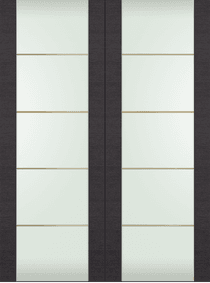 AVANTI 202 4H GOLD STRIPS VETRO BLACK APRICOT DOUBLE BARN DOORS BELLDINNI MODERN INTERIOR DOOR - 2